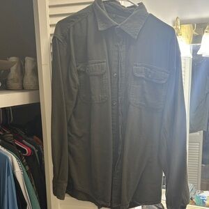 Men's Casual Black Button-Down Shirt